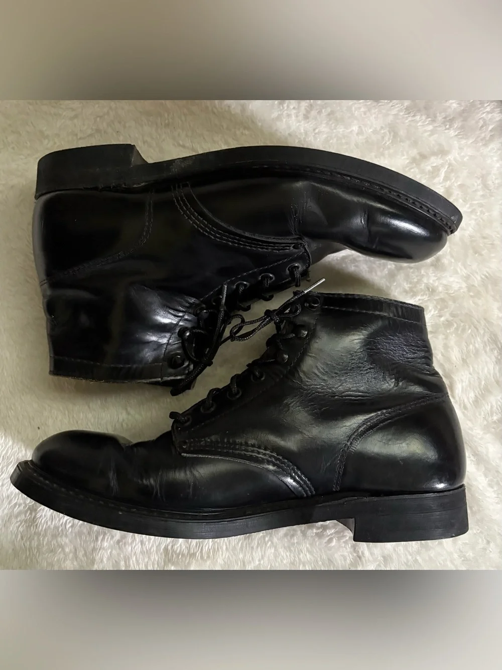 Vintage Carolina Brand Chukka 1000 Mile Style Black Leather Boots 10.5 USA Made